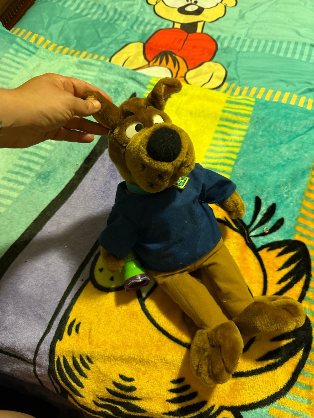 Brown Plush Dog Stuffed Animal with Blue Shirt - Kids Toy